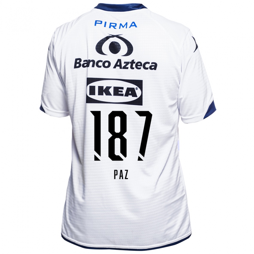 נשים Denilson Paz #187 לבן שחור כחול ג'רזי ביתית 2026/27 חולצה קצרה