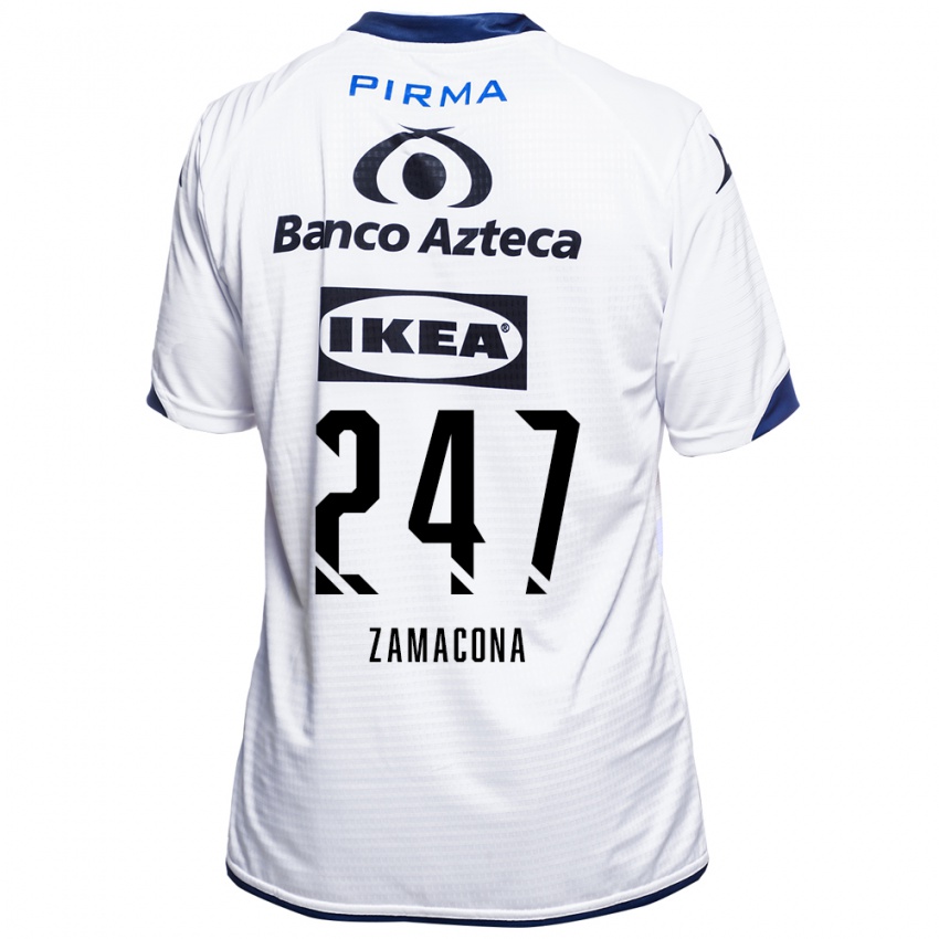 נשים Héctor Zamacona #247 לבן שחור כחול ג'רזי ביתית 2026/27 חולצה קצרה