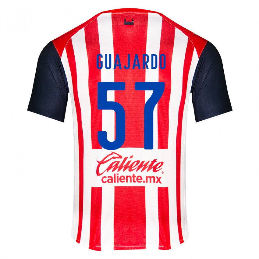נשים Dylan Guajardo #57 אדום שחור לבן ג'רזי ביתית 2026/27 חולצה קצרה