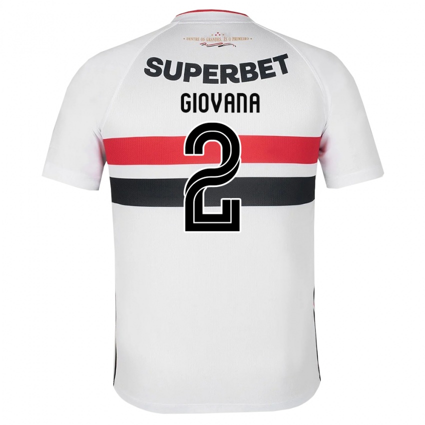 נשים Giovana #2 לבן אדום שחור ג'רזי ביתית 2026/27 חולצה קצרה