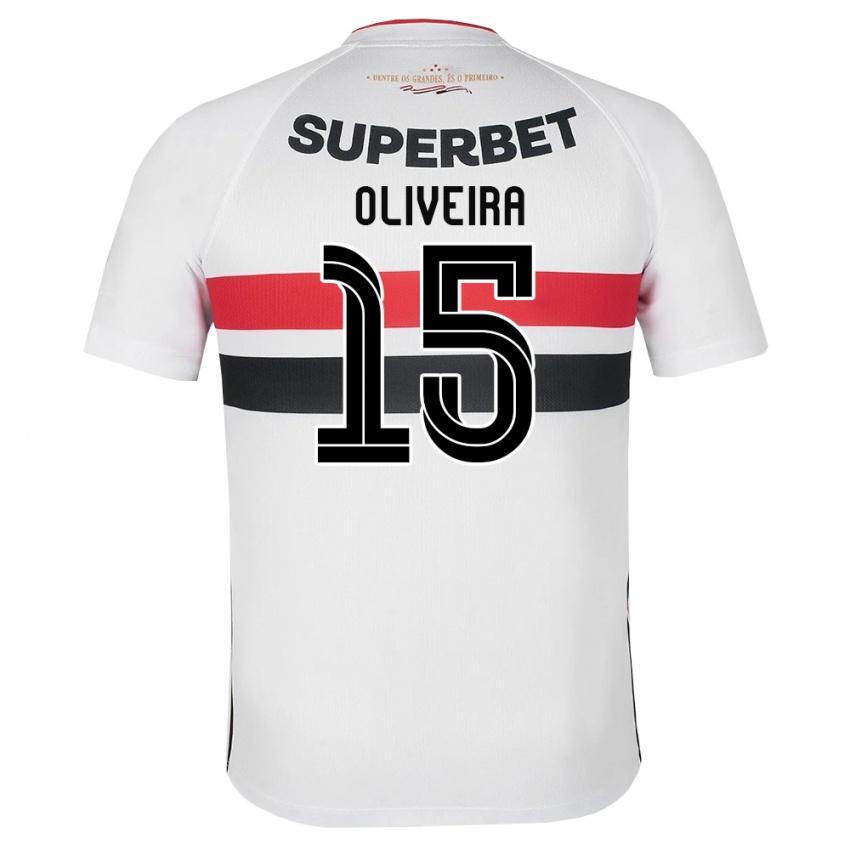 נשים Felipe Oliveira #15 לבן אדום שחור ג'רזי ביתית 2026/27 חולצה קצרה