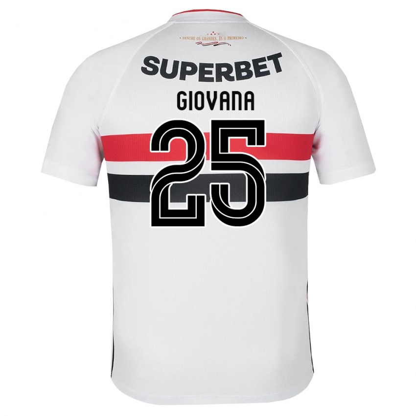נשים Giovana #25 לבן אדום שחור ג'רזי ביתית 2026/27 חולצה קצרה