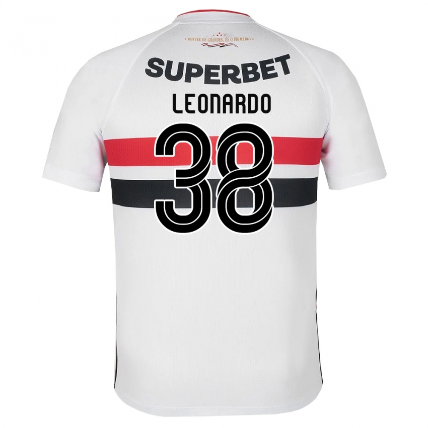 נשים Hugo Leonardo #38 לבן אדום שחור ג'רזי ביתית 2026/27 חולצה קצרה