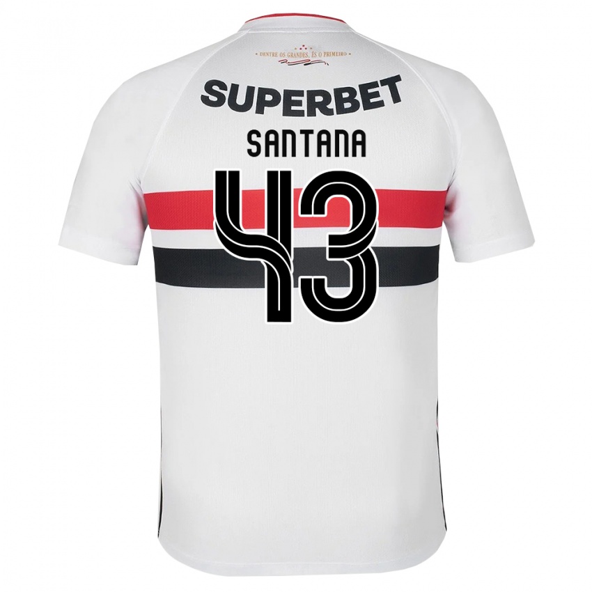 נשים Gustavo Santana #43 לבן אדום שחור ג'רזי ביתית 2026/27 חולצה קצרה