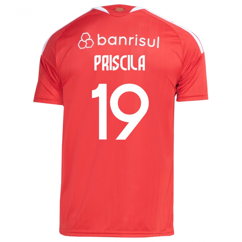 נשים Priscila #19 אדום לבן ג'רזי ביתית 2026/27 חולצה קצרה
