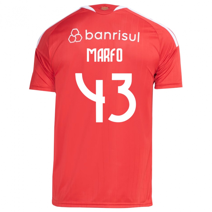 נשים Denis Marfo #43 אדום לבן ג'רזי ביתית 2026/27 חולצה קצרה