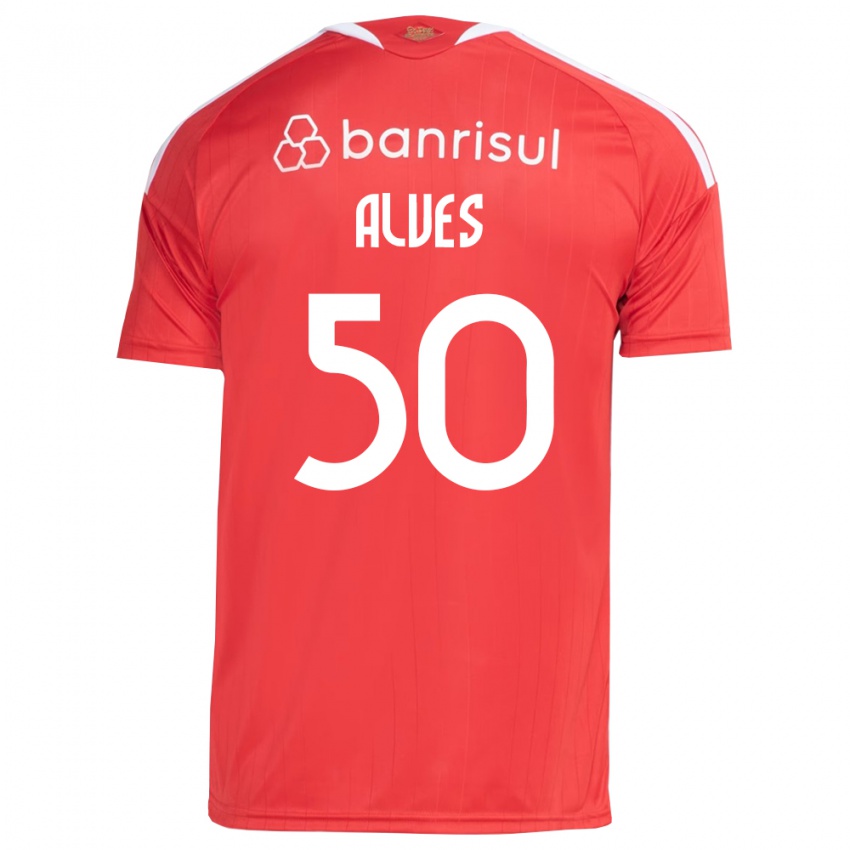 נשים Kauan Alves #50 אדום לבן ג'רזי ביתית 2026/27 חולצה קצרה