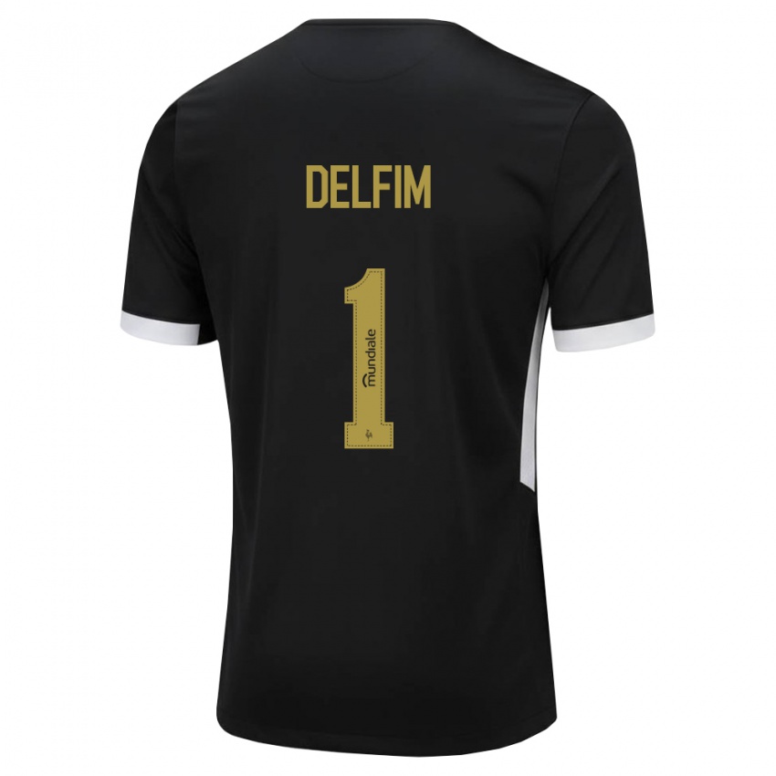 נשים Gabriel Delfim #1 שחור לבן צהוב ג'רזי ביתית 2026/27 חולצה קצרה