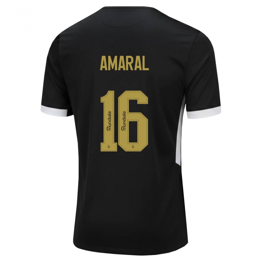 נשים Enzo Amaral #16 שחור לבן צהוב ג'רזי ביתית 2026/27 חולצה קצרה