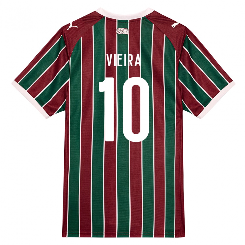 נשים Gabriel Vieira #10 ירוק בורדו לבן ג'רזי ביתית 2026/27 חולצה קצרה