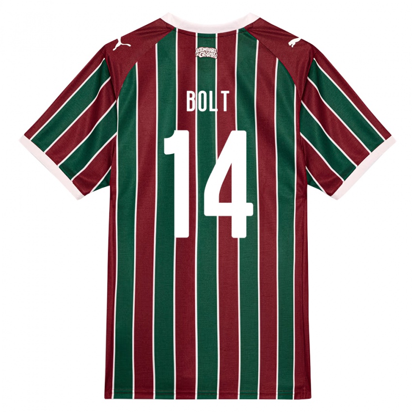 נשים Diego Bolt #14 ירוק בורדו לבן ג'רזי ביתית 2026/27 חולצה קצרה