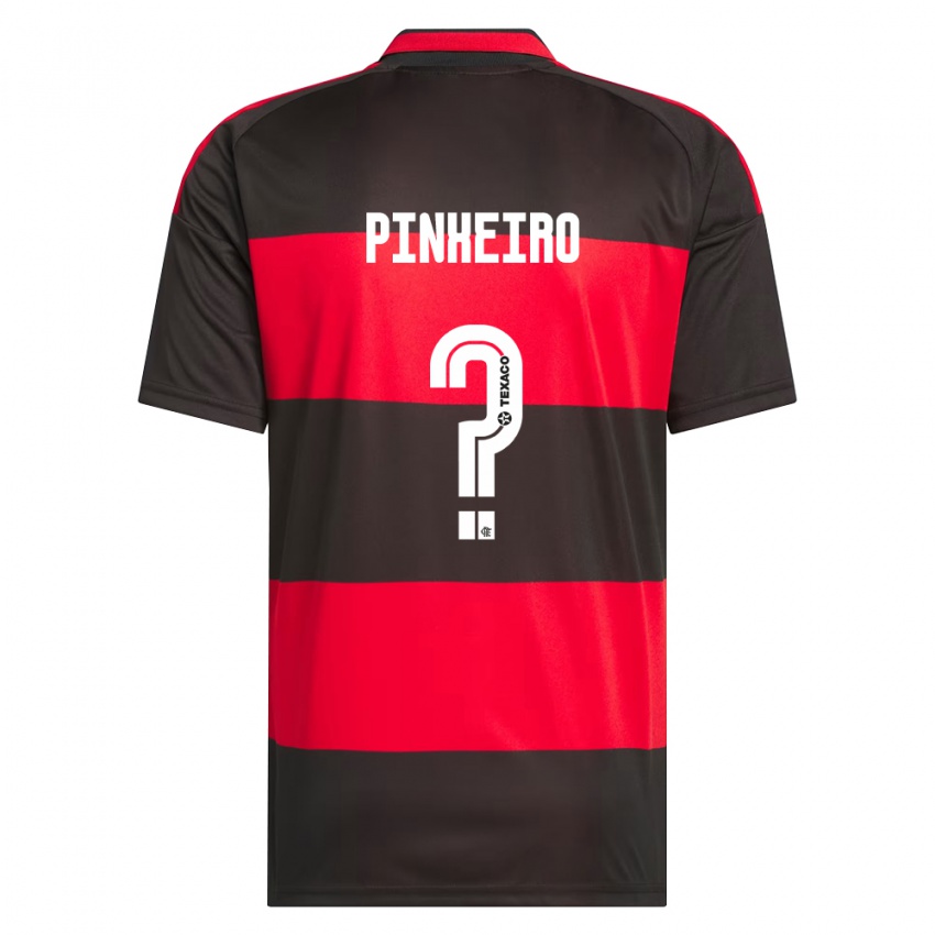 נשים Enzo Pinheiro #0 אדום שחור לבן ג'רזי ביתית 2026/27 חולצה קצרה