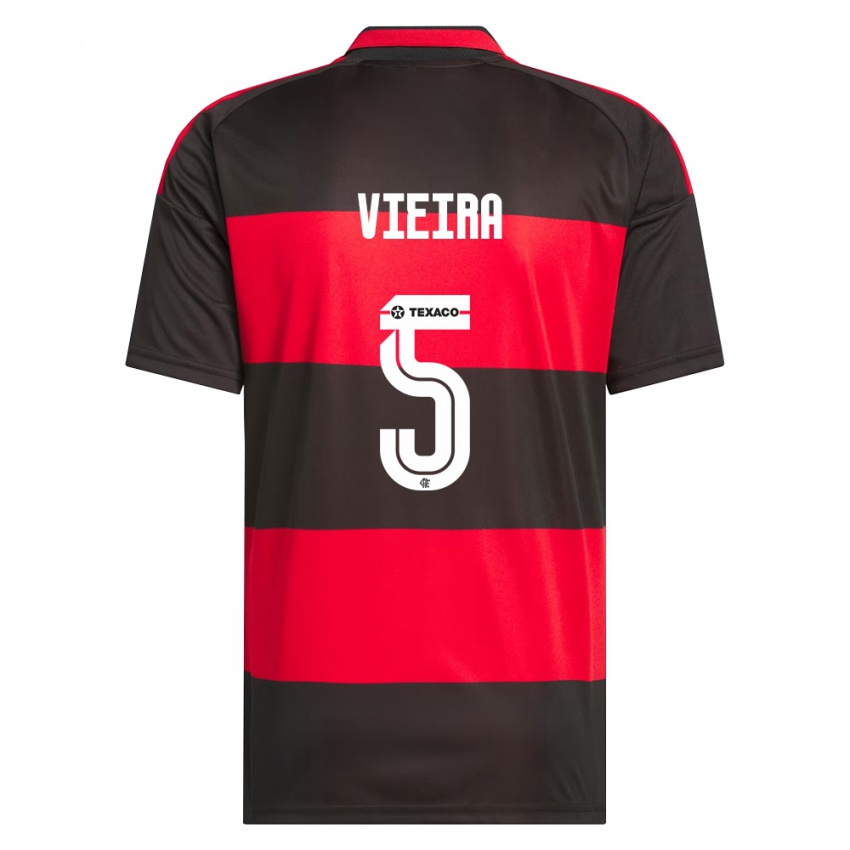 נשים Lucas Vieira #5 אדום שחור לבן ג'רזי ביתית 2026/27 חולצה קצרה