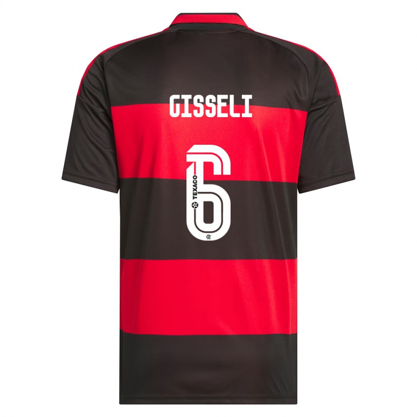 נשים Gisseli #6 אדום שחור לבן ג'רזי ביתית 2026/27 חולצה קצרה