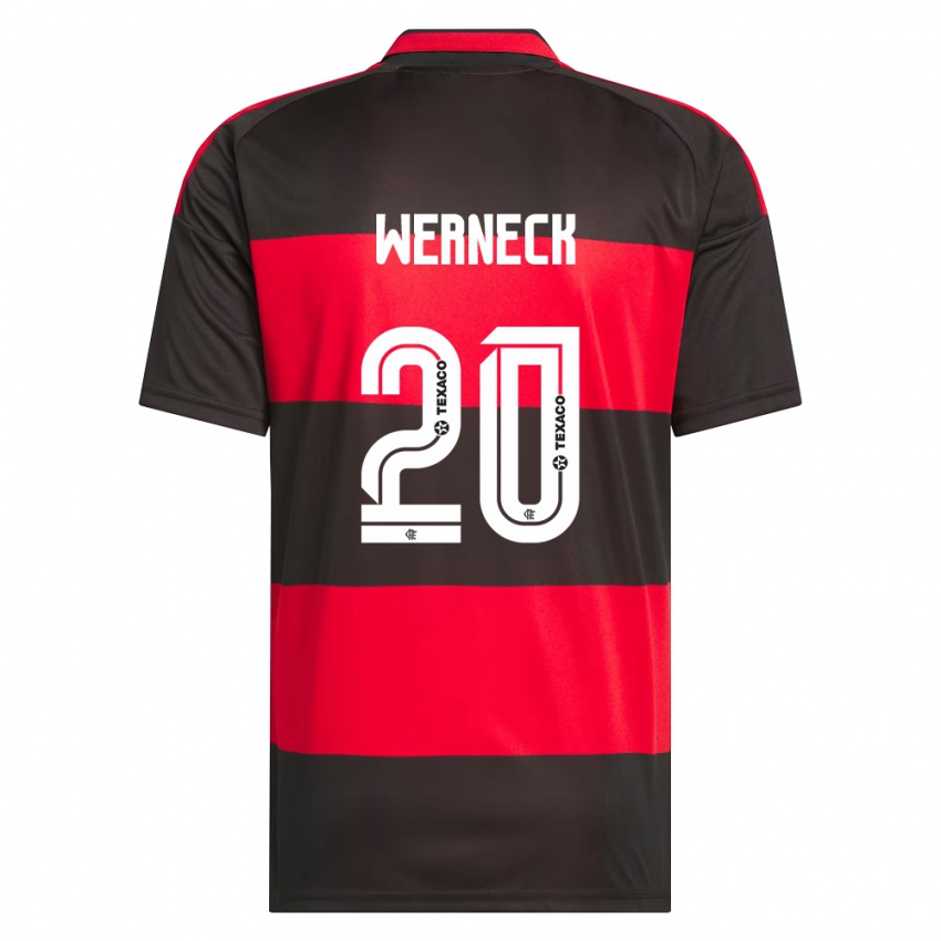 נשים Gabriel Werneck #20 אדום שחור לבן ג'רזי ביתית 2026/27 חולצה קצרה