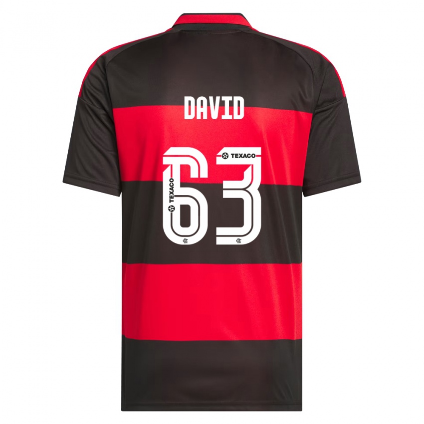 נשים David #63 אדום שחור לבן ג'רזי ביתית 2026/27 חולצה קצרה