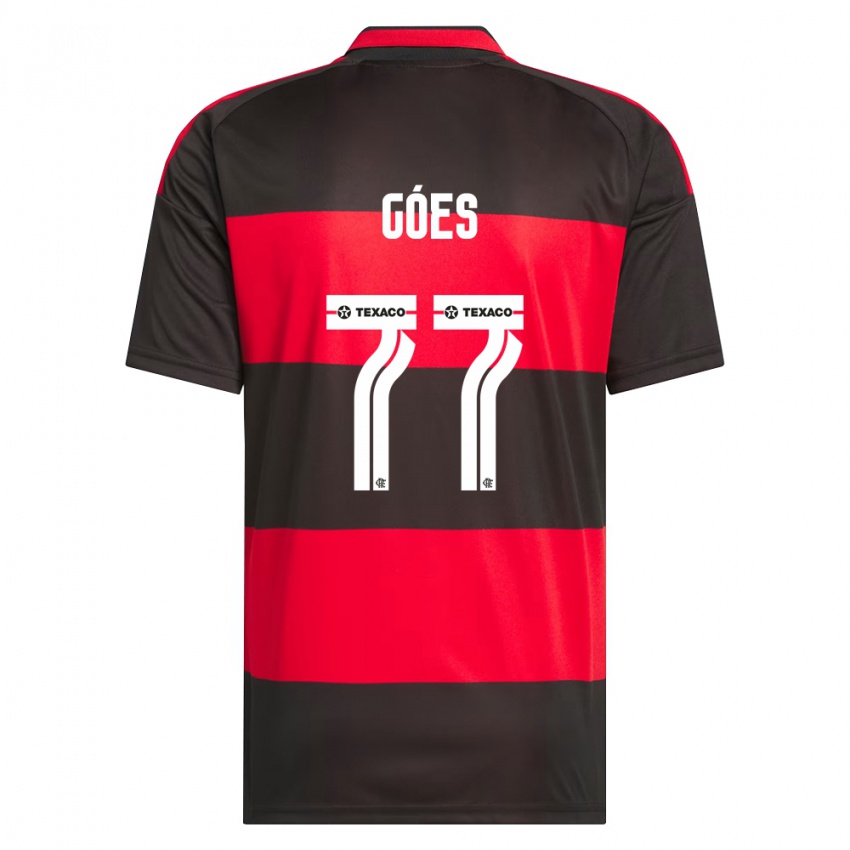 נשים Johnny Góes #77 אדום שחור לבן ג'רזי ביתית 2026/27 חולצה קצרה
