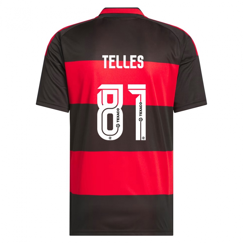 נשים Douglas Telles #81 אדום שחור לבן ג'רזי ביתית 2026/27 חולצה קצרה