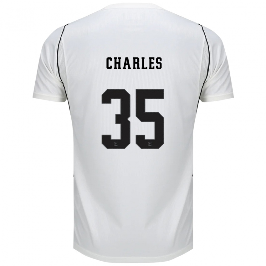 נשים Charles #35 לבן שחור אדום ג'רזי ביתית 2026/27 חולצה קצרה