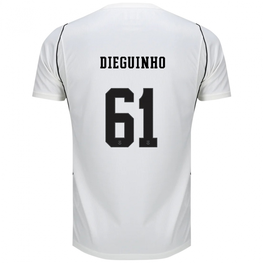 נשים Dieguinho #61 לבן שחור אדום ג'רזי ביתית 2026/27 חולצה קצרה