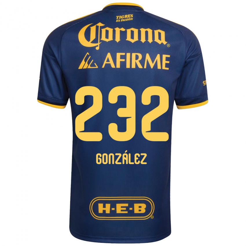 נשים César González #232 כחול מלכותי צהוב הרחק ג'רזי 2026/27 חולצה קצרה