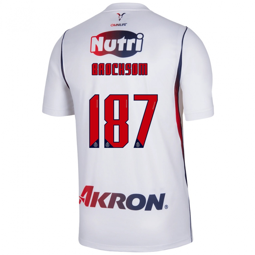 נשים Brandón Brocksom #187 לבן כחול צי אדום הרחק ג'רזי 2026/27 חולצה קצרה