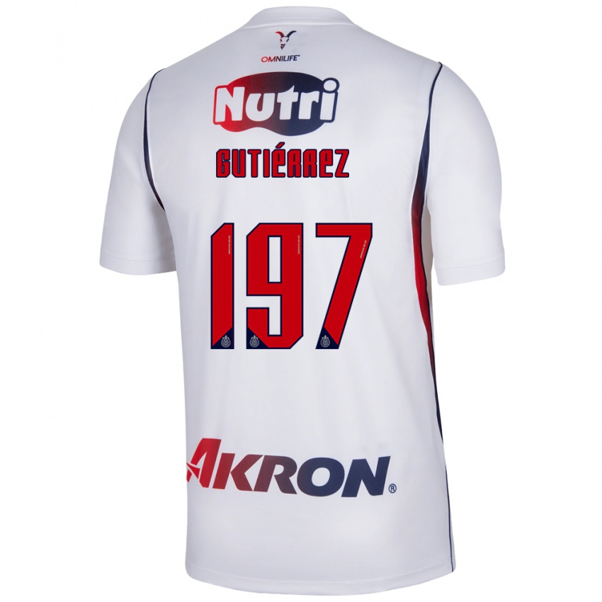 נשים Bryan Gutiérrez #197 לבן כחול צי אדום הרחק ג'רזי 2026/27 חולצה קצרה