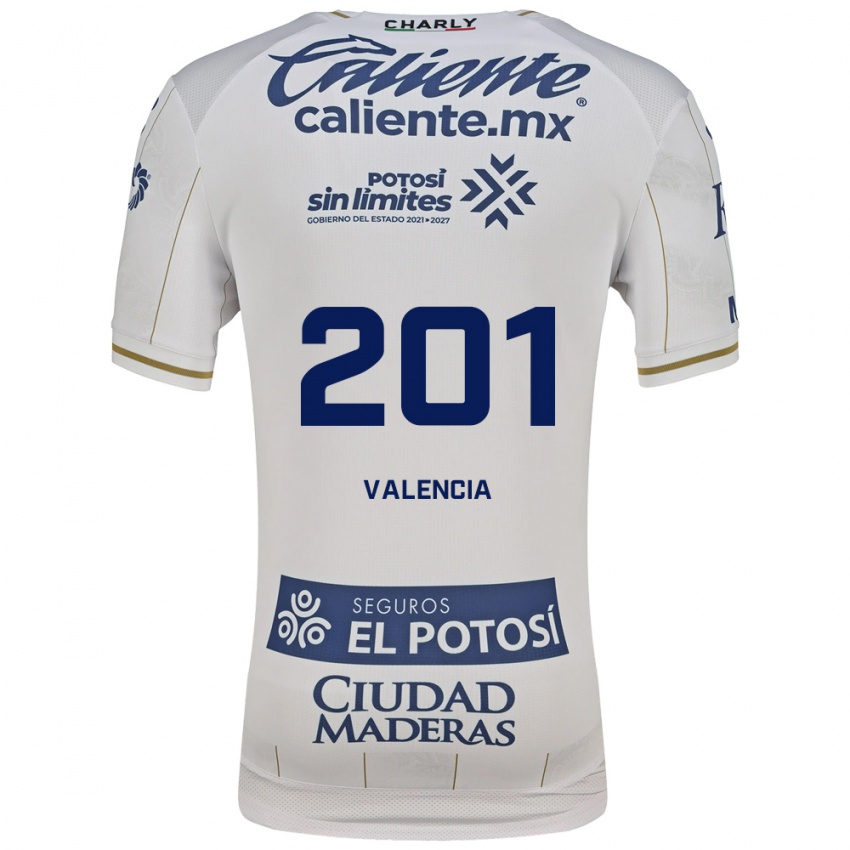 נשים Cristian Valencia #201 לבן כחול הרחק ג'רזי 2026/27 חולצה קצרה