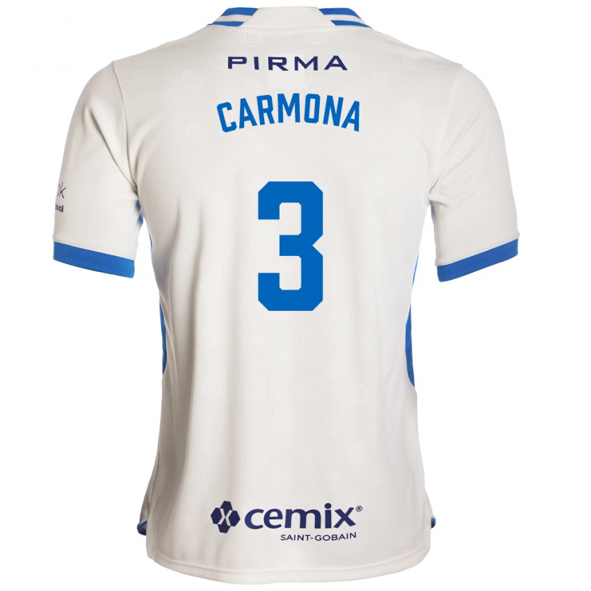 נשים Edith Carmona #3 לבן כחול אדום הרחק ג'רזי 2026/27 חולצה קצרה