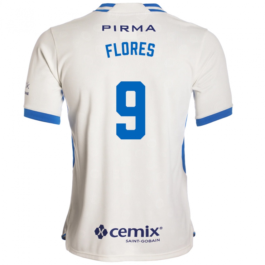 נשים Daniela Flores #9 לבן כחול אדום הרחק ג'רזי 2026/27 חולצה קצרה
