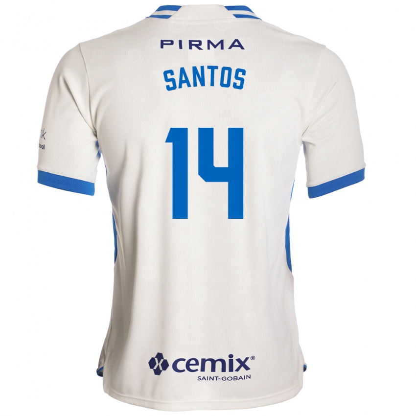 נשים Eleisa Santos #14 לבן כחול אדום הרחק ג'רזי 2026/27 חולצה קצרה
