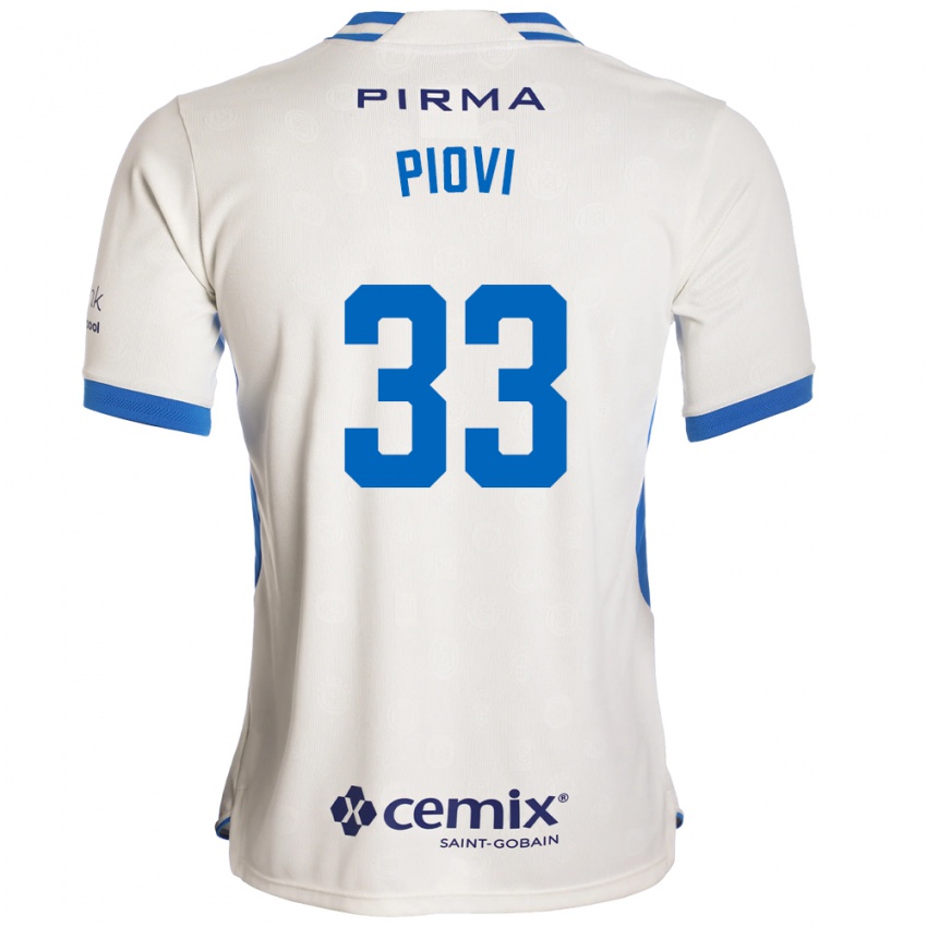 נשים Gonzalo Piovi #33 לבן כחול אדום הרחק ג'רזי 2026/27 חולצה קצרה