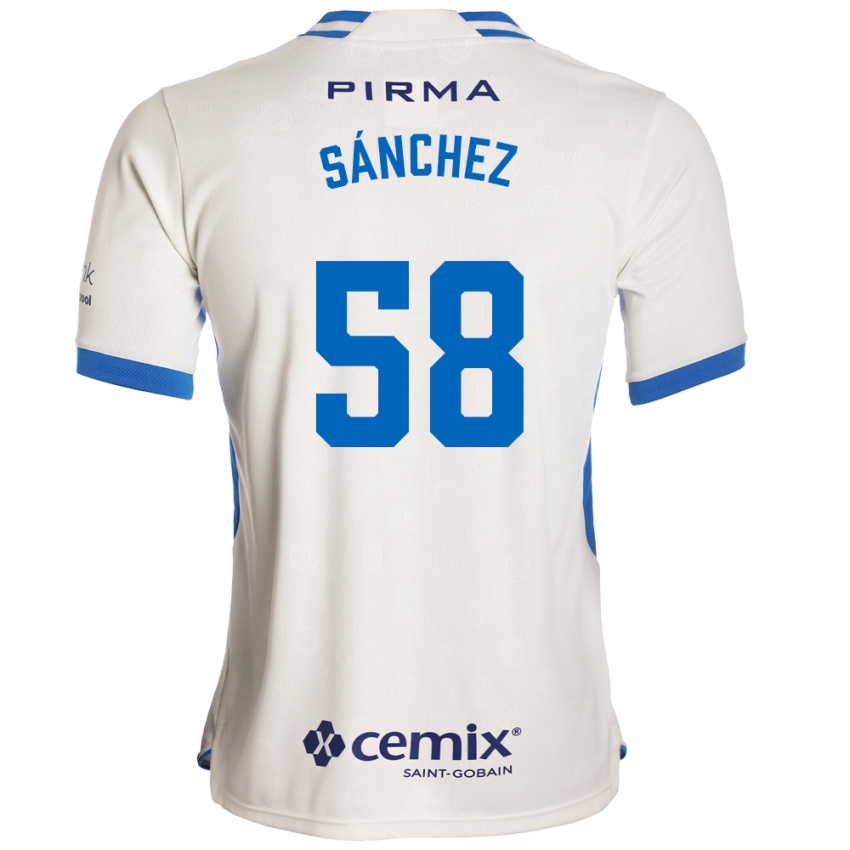 נשים Emmanuel Sánchez #58 לבן כחול אדום הרחק ג'רזי 2026/27 חולצה קצרה