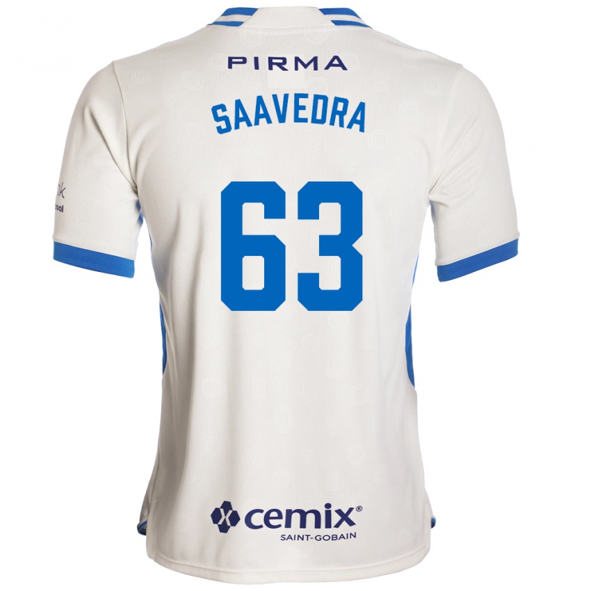 נשים Ángel Saavedra #63 לבן כחול אדום הרחק ג'רזי 2026/27 חולצה קצרה