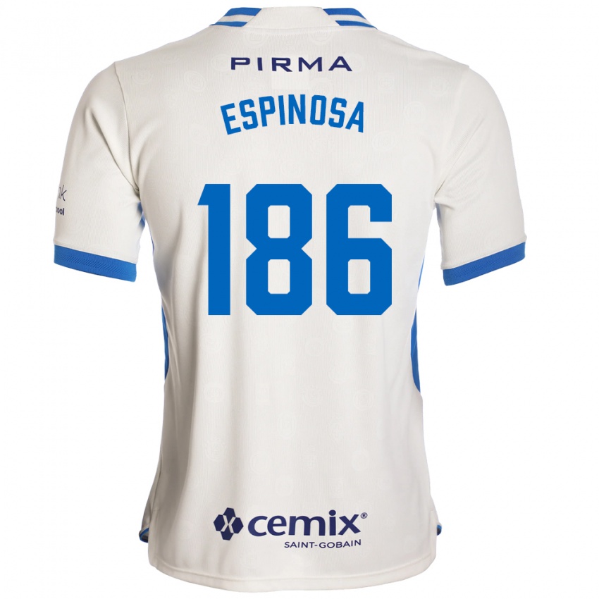 נשים Brandón Espinosa #186 לבן כחול אדום הרחק ג'רזי 2026/27 חולצה קצרה