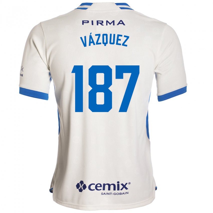 נשים Cristian Vázquez #187 לבן כחול אדום הרחק ג'רזי 2026/27 חולצה קצרה