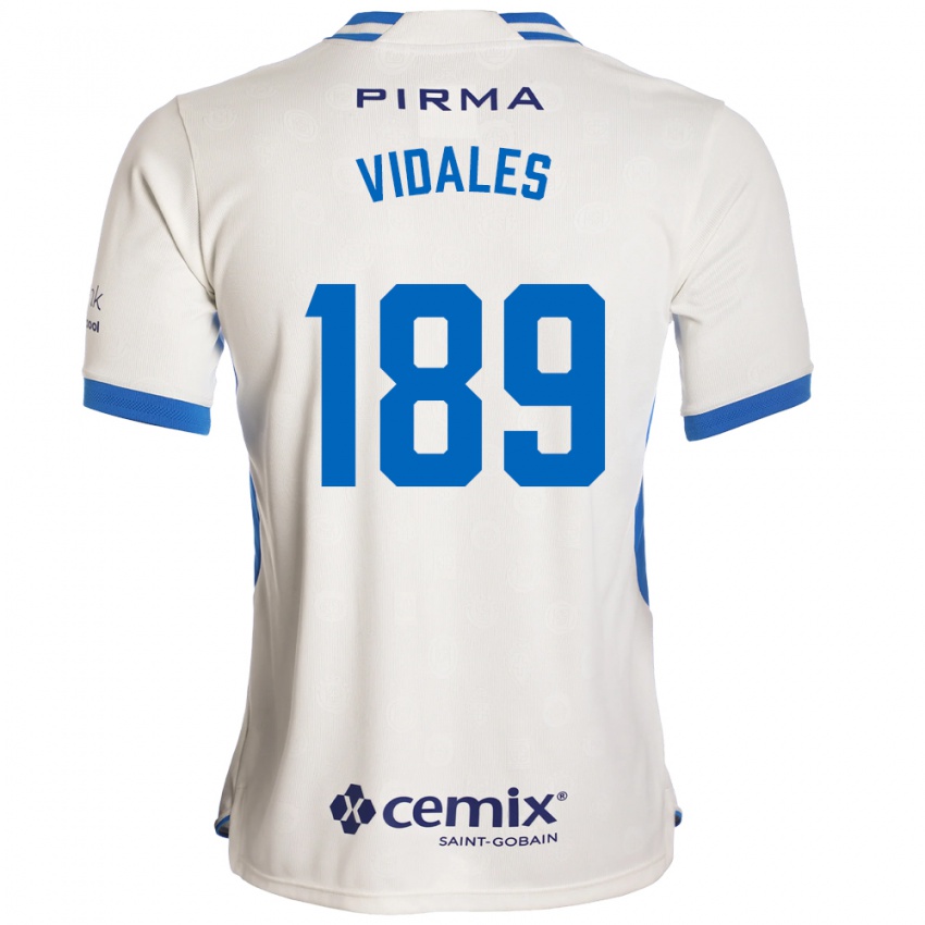 נשים Álvaro Vidales #189 לבן כחול אדום הרחק ג'רזי 2026/27 חולצה קצרה