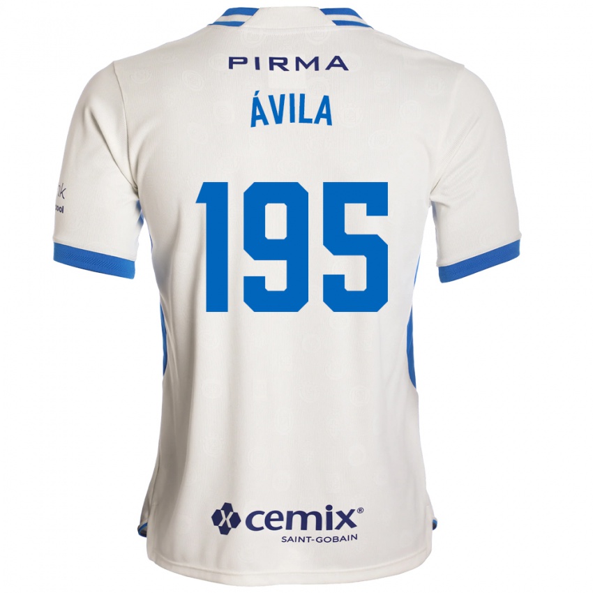 נשים Glenn Ávila #195 לבן כחול אדום הרחק ג'רזי 2026/27 חולצה קצרה