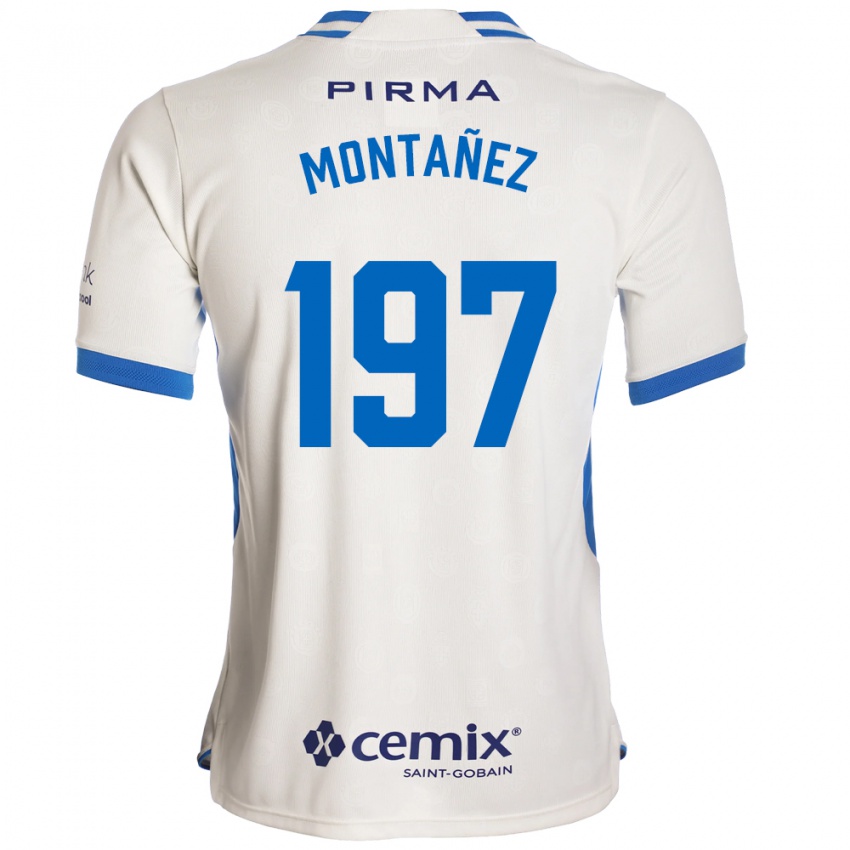 נשים Humberto Montañez #197 לבן כחול אדום הרחק ג'רזי 2026/27 חולצה קצרה