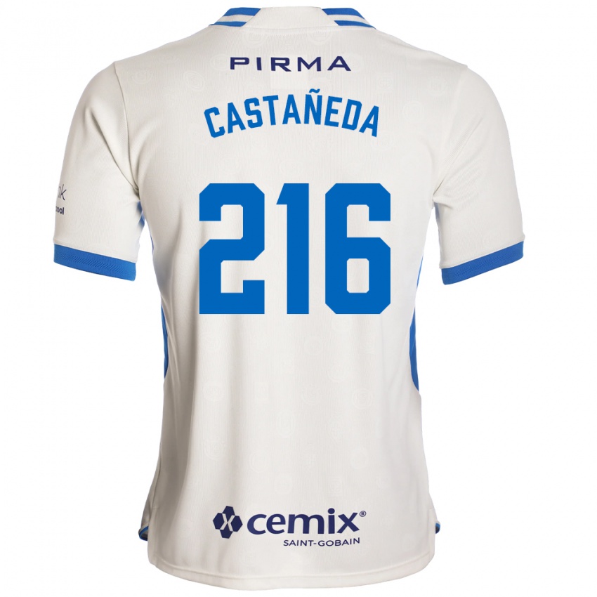 נשים Ian Castañeda #216 לבן כחול אדום הרחק ג'רזי 2026/27 חולצה קצרה