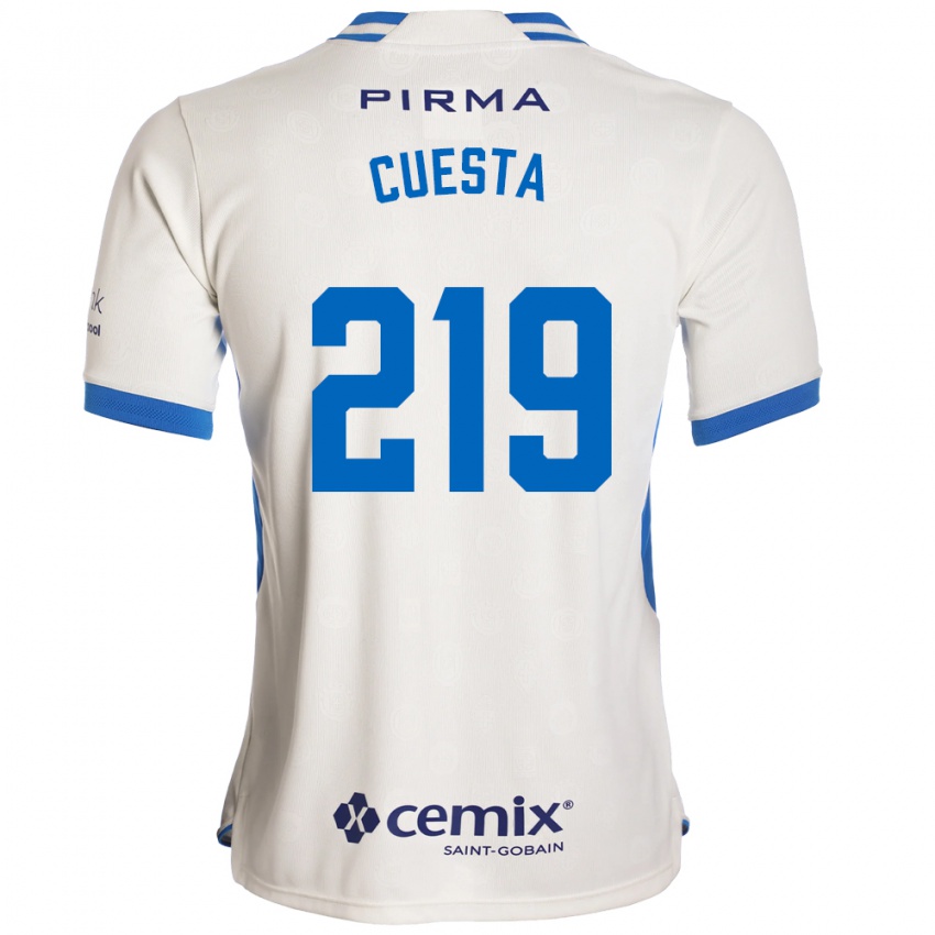 נשים Íñigo Cuesta #219 לבן כחול אדום הרחק ג'רזי 2026/27 חולצה קצרה