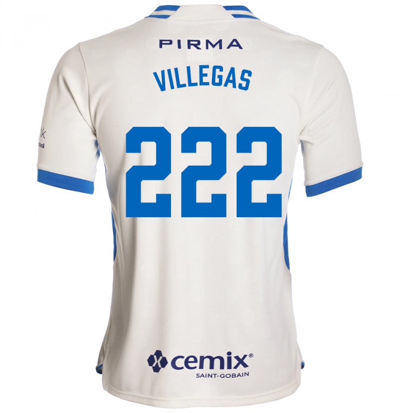 נשים Eric Villegas #222 לבן כחול אדום הרחק ג'רזי 2026/27 חולצה קצרה