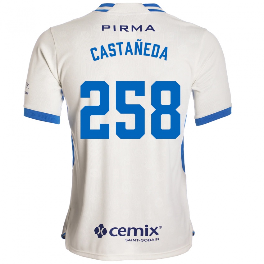 נשים Emiliano Castañeda #258 לבן כחול אדום הרחק ג'רזי 2026/27 חולצה קצרה