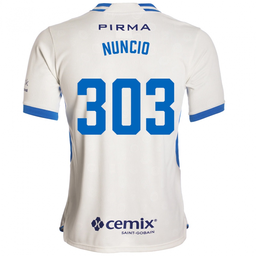 נשים Carlos Nuncio #303 לבן כחול אדום הרחק ג'רזי 2026/27 חולצה קצרה