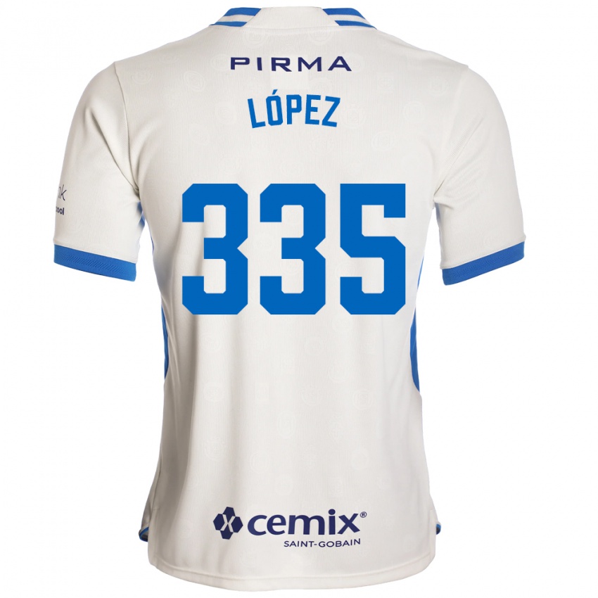 נשים Alfredo López #335 לבן כחול אדום הרחק ג'רזי 2026/27 חולצה קצרה