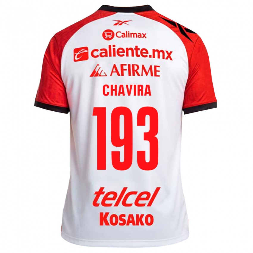 נשים Juan Chavira #193 לבן שחור אדום הרחק ג'רזי 2026/27 חולצה קצרה