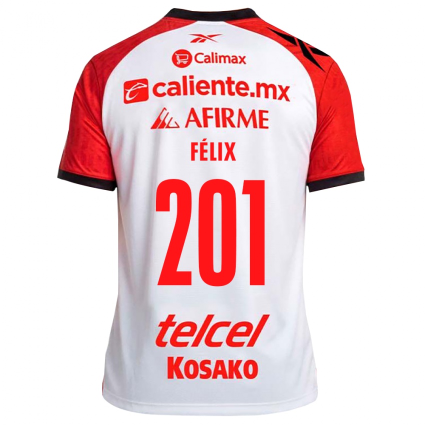 נשים Brayan Félix #201 לבן שחור אדום הרחק ג'רזי 2026/27 חולצה קצרה