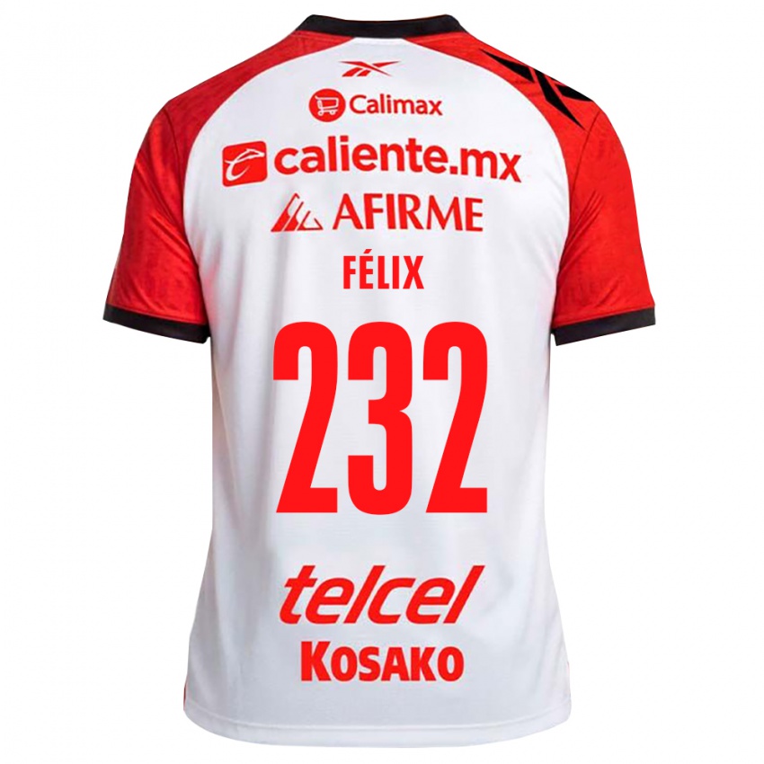 נשים Erick Félix #232 לבן שחור אדום הרחק ג'רזי 2026/27 חולצה קצרה