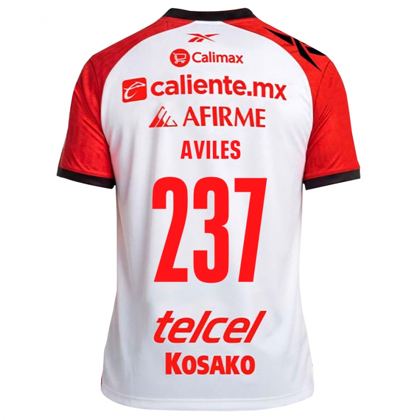 נשים Emiliano Aviles #237 לבן שחור אדום הרחק ג'רזי 2026/27 חולצה קצרה
