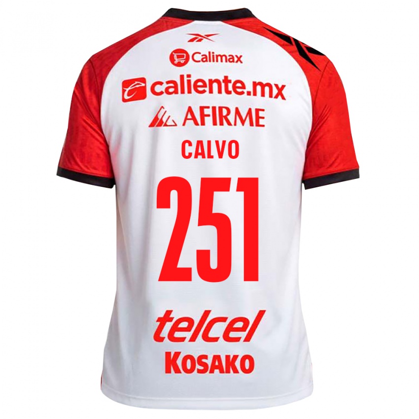 נשים Gael Calvo #251 לבן שחור אדום הרחק ג'רזי 2026/27 חולצה קצרה